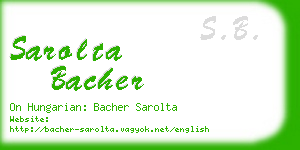 sarolta bacher business card